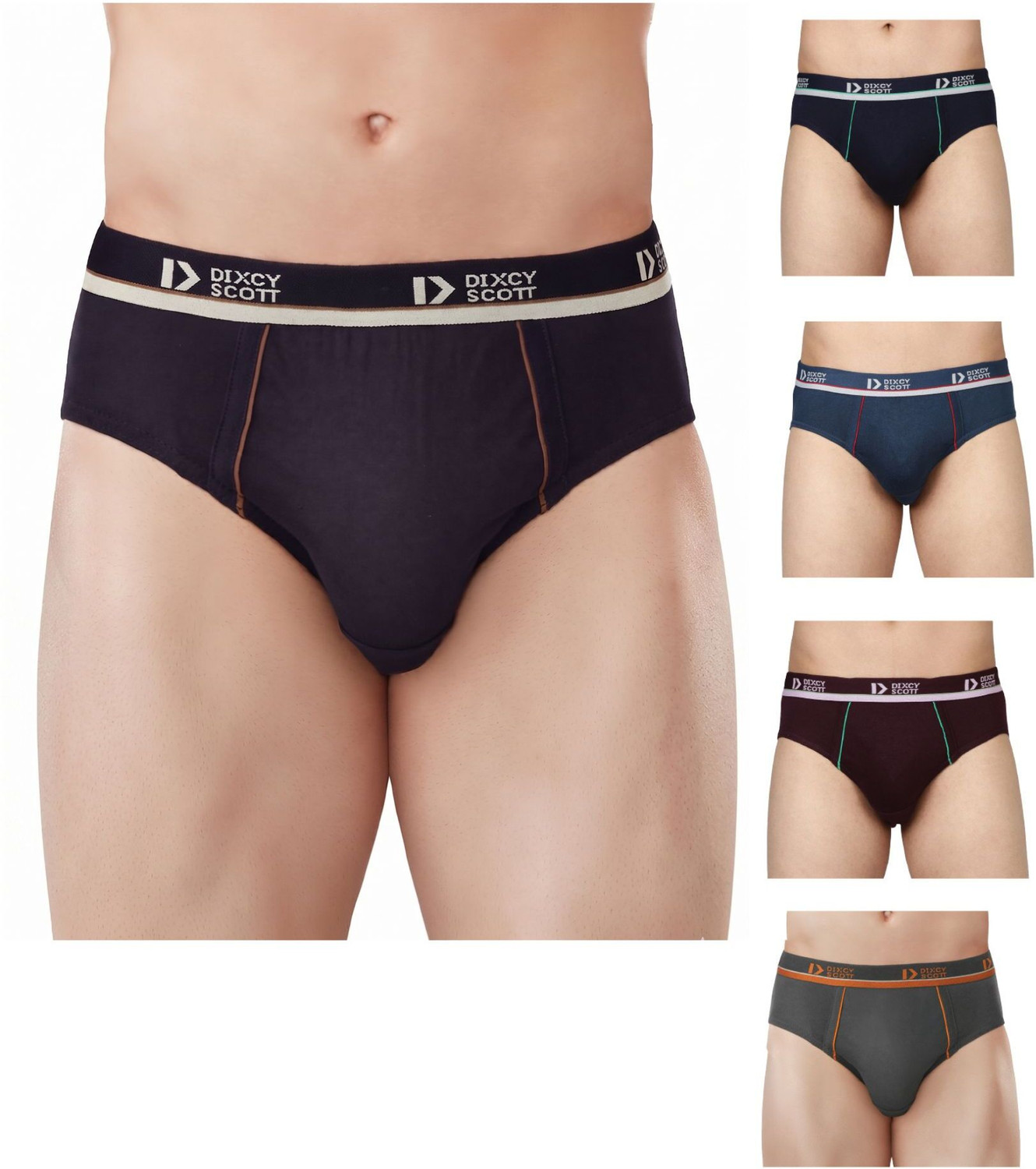 Image of DIXCY SCOTT Pack of 5 Solid Men Brief