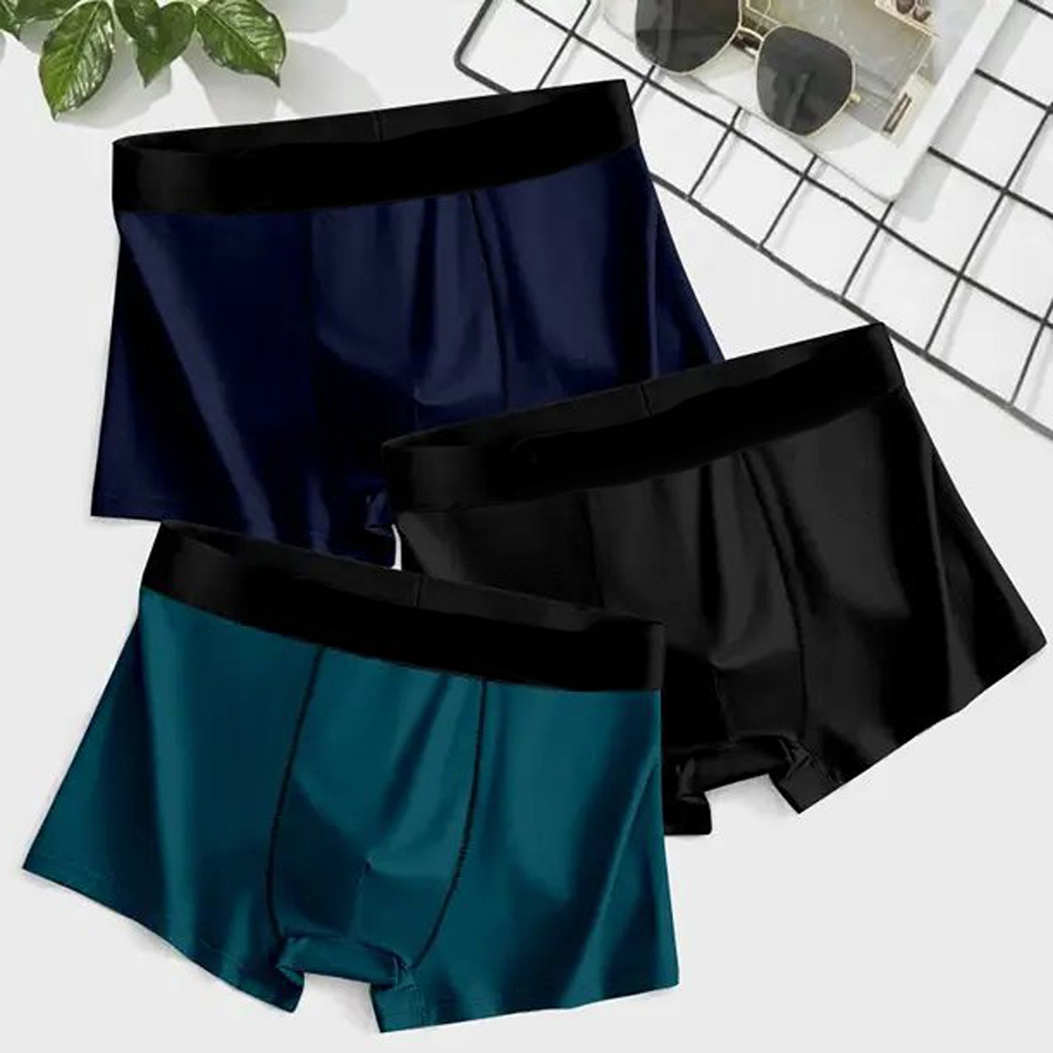Image of Dasens Pack of 3 Solid Men Trunk