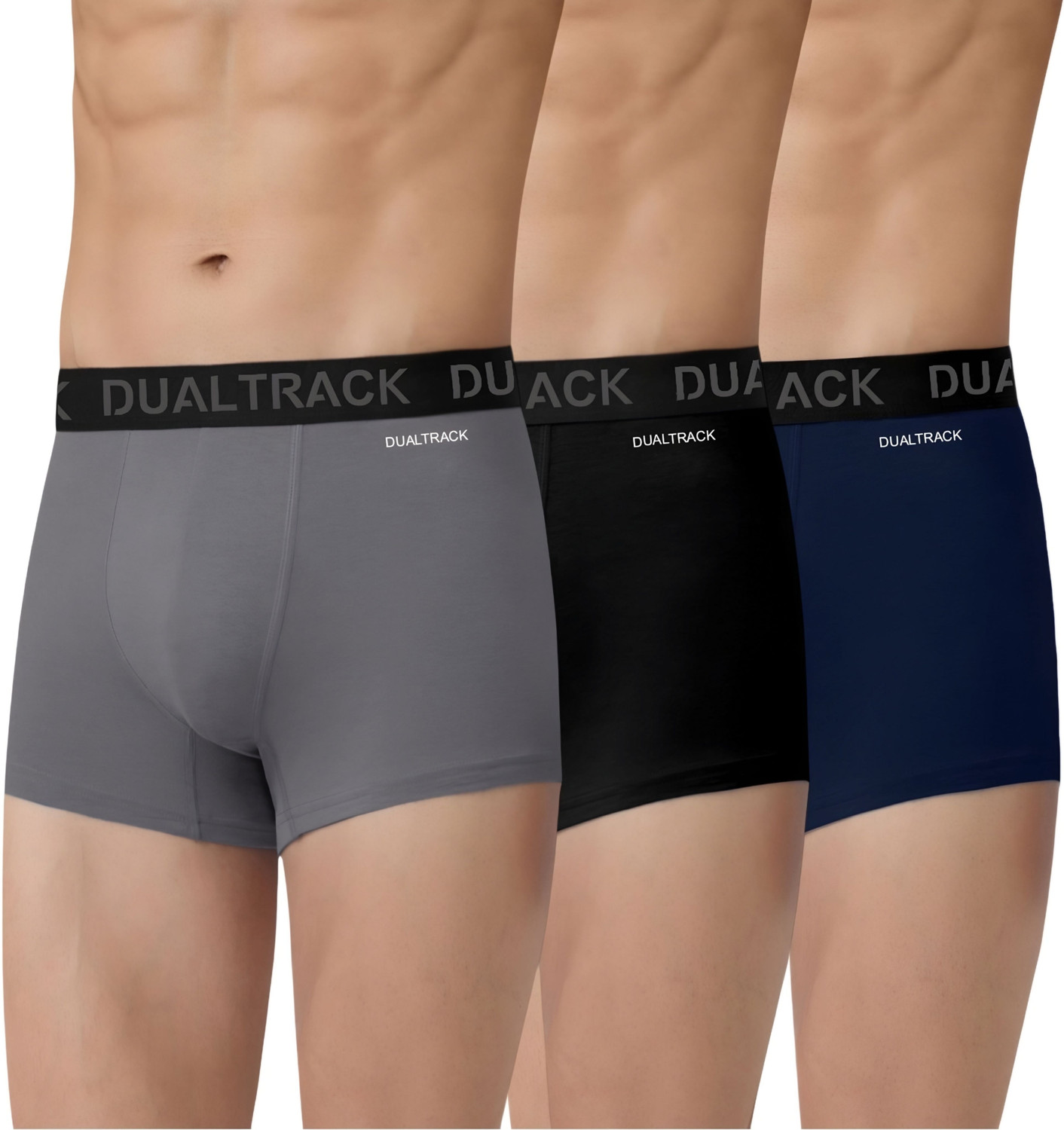 Image of DUALTRACK Pack of 3 Solid Men Trunk