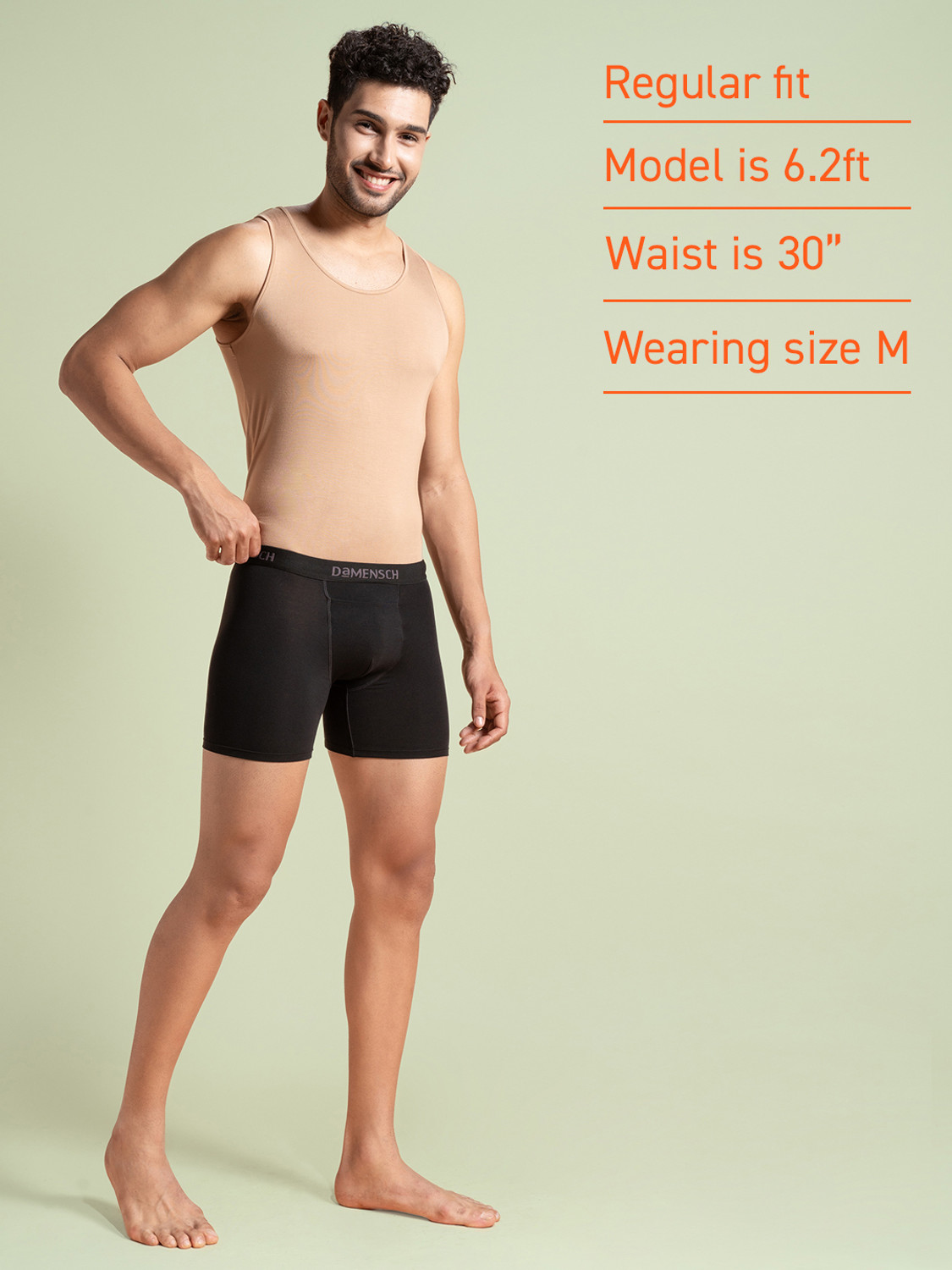 Image of Damensch Pack of 3 Combed Cotton Stretch Anti-Bacterial Solid Men Trunk