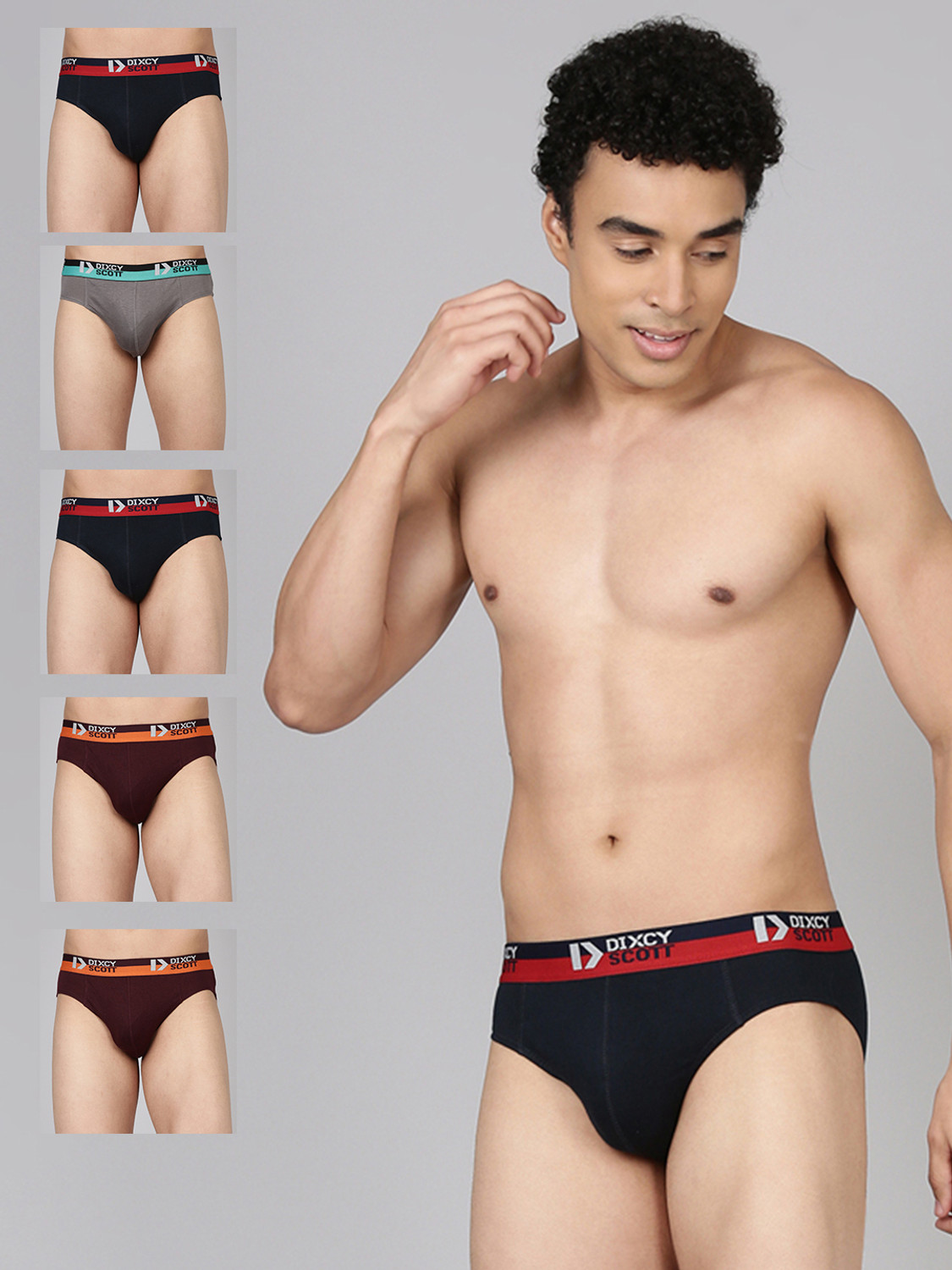 Image of DIXCY SCOTT Pack of 5 Solid Men Brief