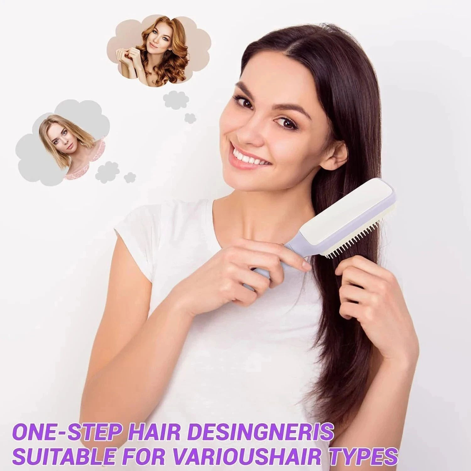 Image of KASHTHBHANJAN Self-Cleaning Anti-Static Massage Comb - 4-in-1 Detangling Hairbrush Plastic Wet Brush (Multicolor)