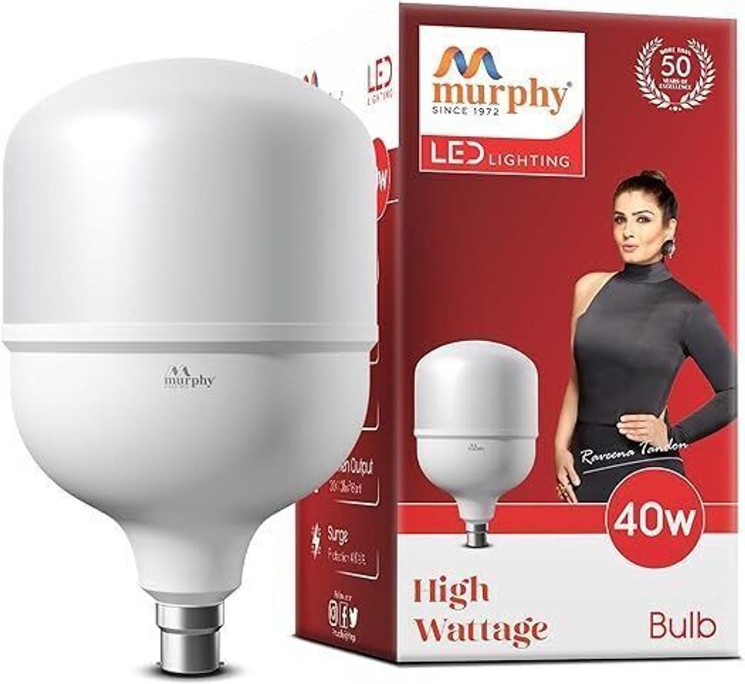 Image of LiteSun 5 W Basic Standard B22 LED Bulb (Red)