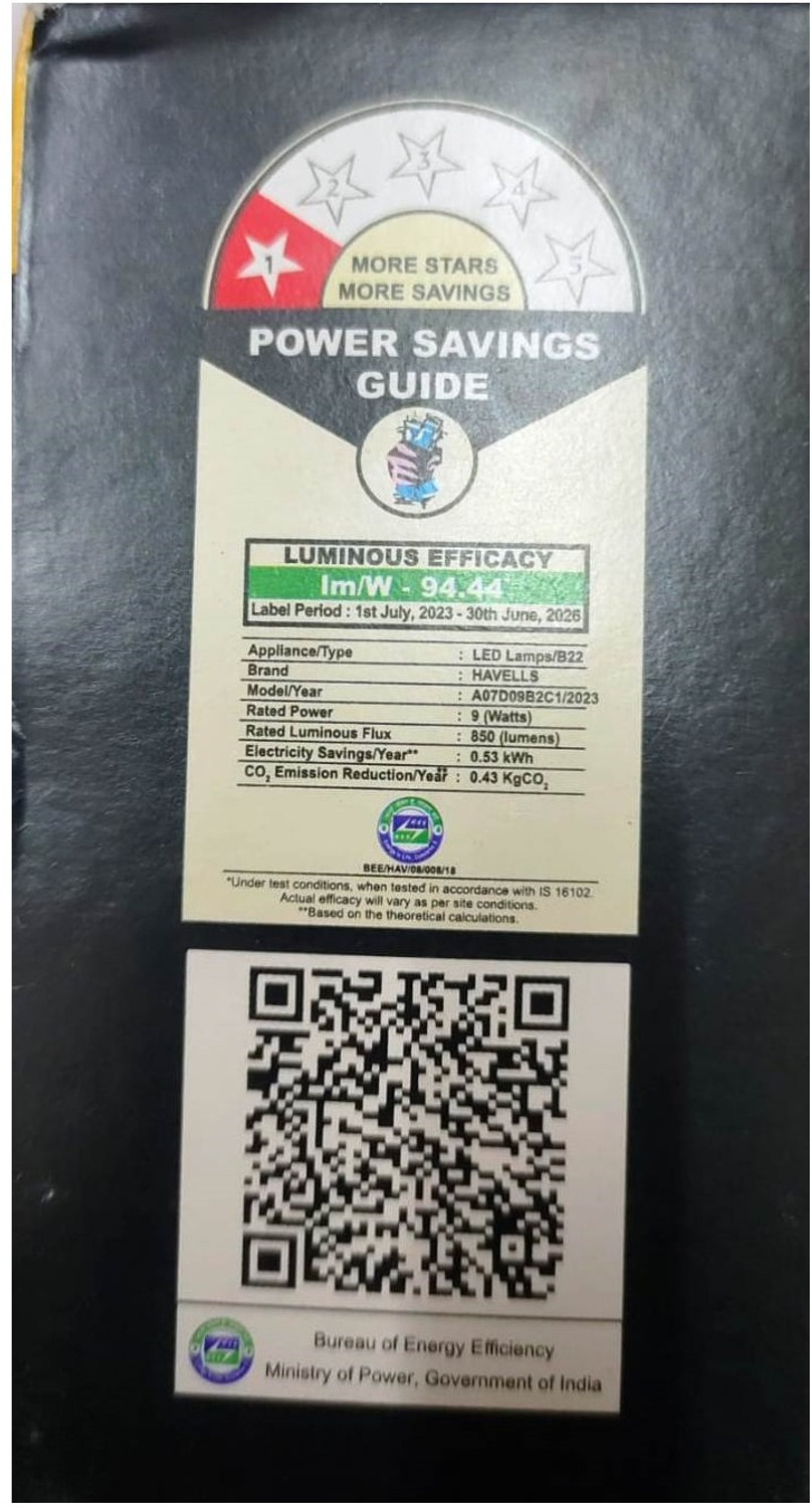 Image of HAVELLS 8.5 W Motion Sensor Round B22 LED Bulb (White, Pack of 2)