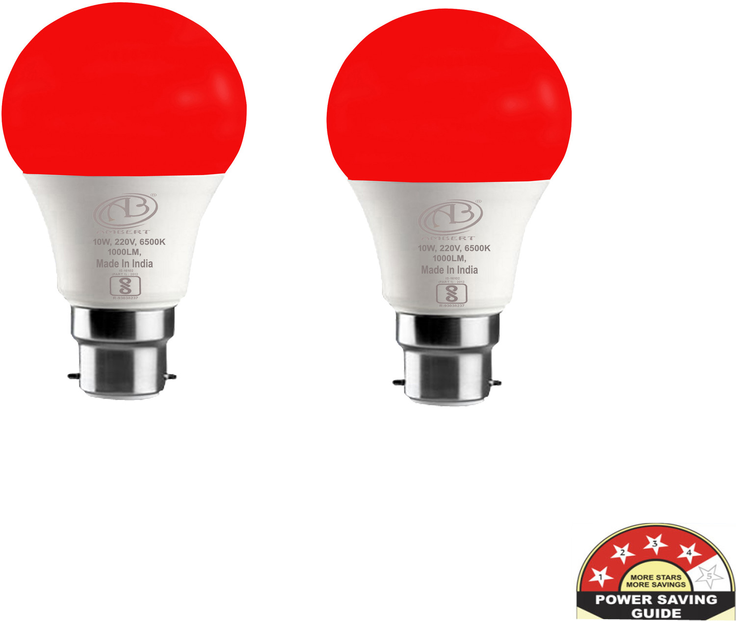 Image of LiteSun 5 W Basic Standard B22 LED Bulb (Red)
