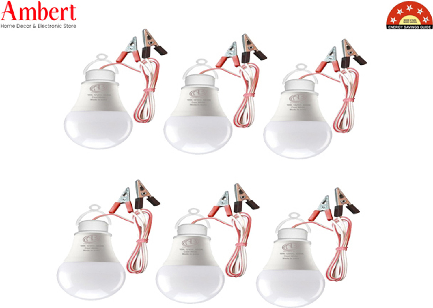 Image of ambert 9 W Basic Globe Plug & Play LED Bulb (White, Pack of 6)