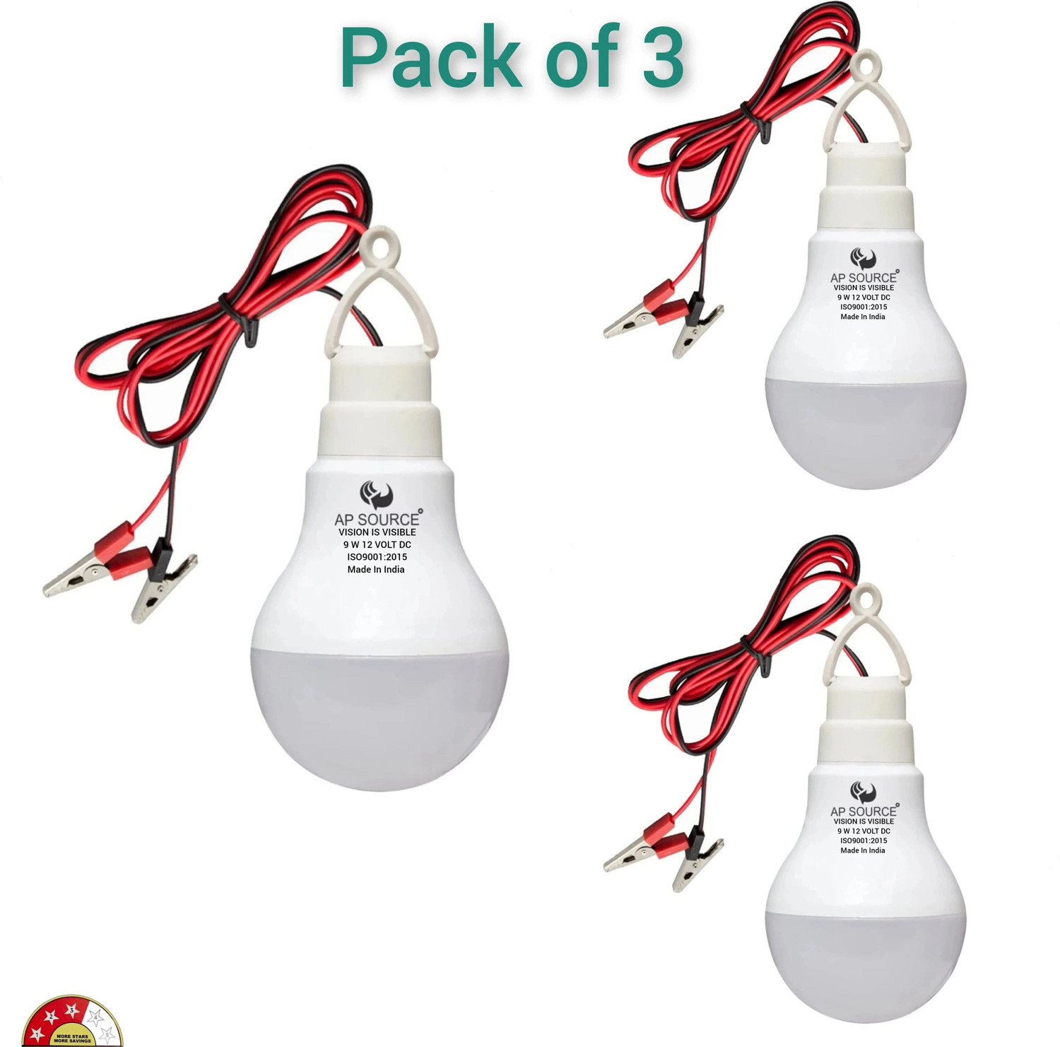Image of ambert 9 W Basic Globe Plug & Play LED Bulb (White, Pack of 6)