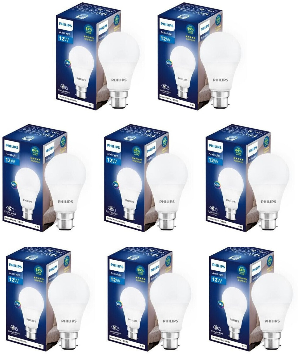 Image of PHILIPS 14 W Multi Watt Standard B22 LED Bulb (Multicolor, Pack of 5)