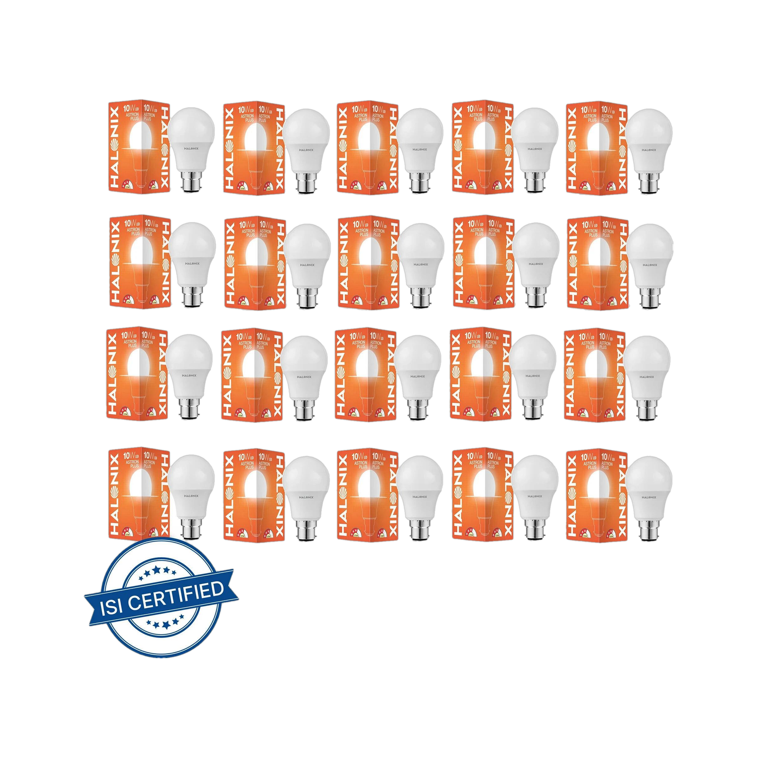 Image of HALONIX 10 W Basic Decorative B22 LED Bulb (White, Pack of 8)
