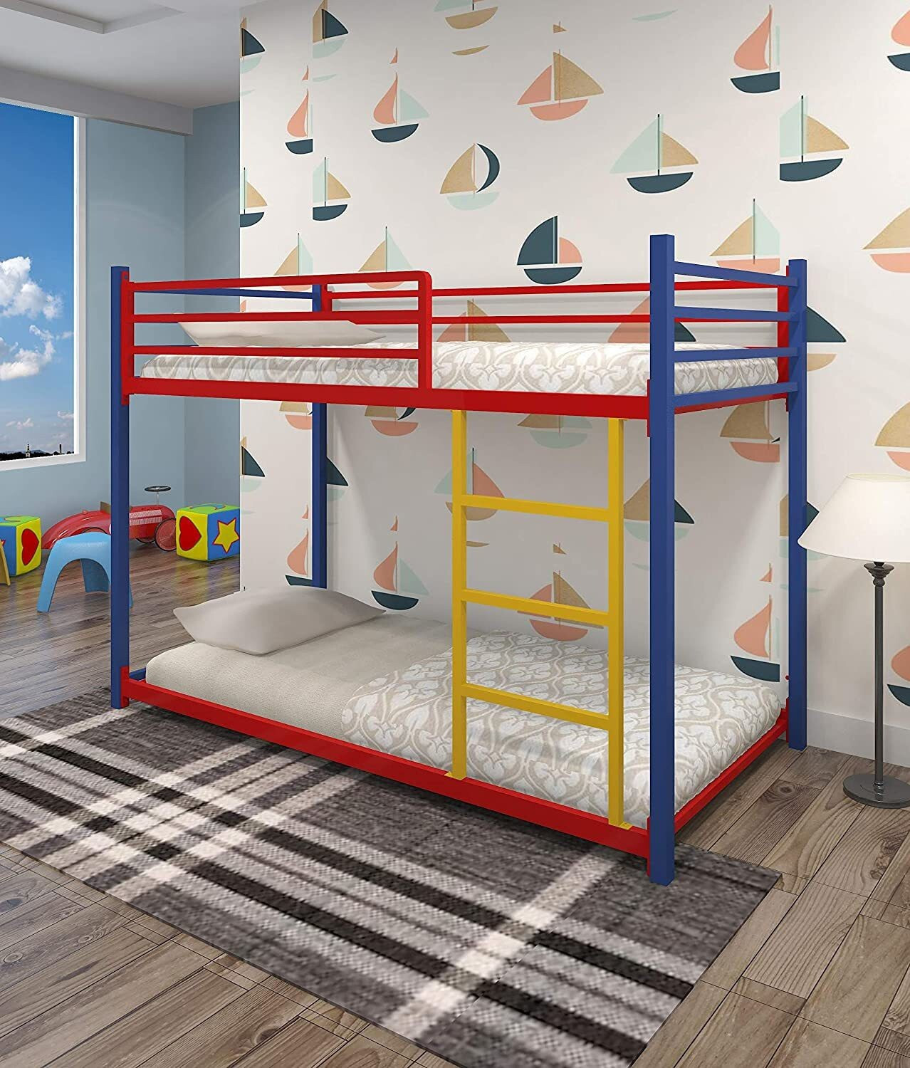 STEELWELL ®™|Trio Bunk Bed for Junior/Adult ,Sturdy Guard Rail &amp;Ladder, Noise Free Metal Bunk Bed Price in India - Buy STEELWELL ®™|Trio Bunk Bed for Junior/Adult ,Sturdy Guard Rail &amp;Ladder, Noise Free Metal Bunk Bed online at Flipkart.com