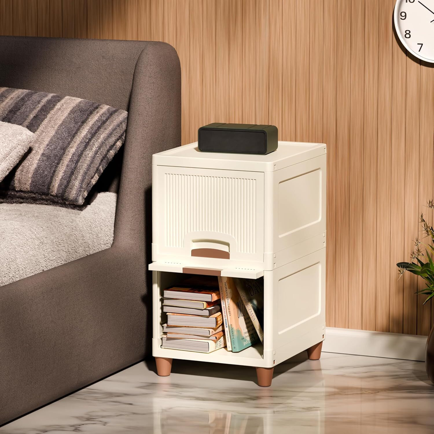 Image of MAXTID Plastic Semi-Open Book Shelf (Finish Color - White, DIY(Do-It-Yourself))