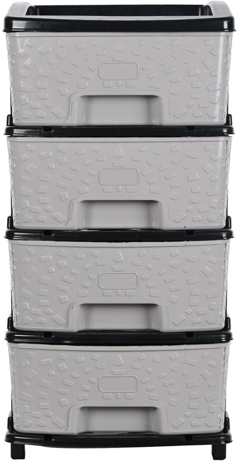 Image of Jayci Mart Plastic Free Standing Cabinet (Finish Color - Grey & Black, Door Type- Folding, Pre-assembled)