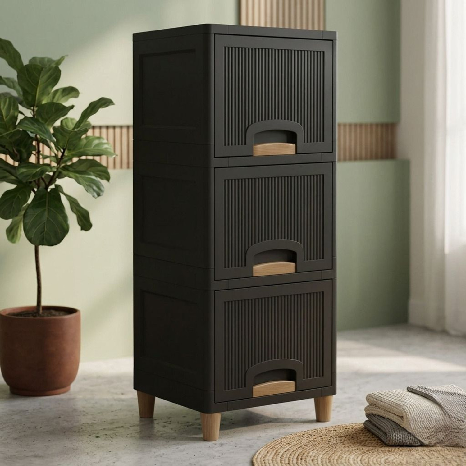 Image of MAXTID 5 Layer Blue Elegant Storage Box for Hospital Equipment and Supplies Plastic Free Standing Cabinet (Finish Color - blue, Door Type- Frameless Sliding, DIY(Do-It-Yourself))