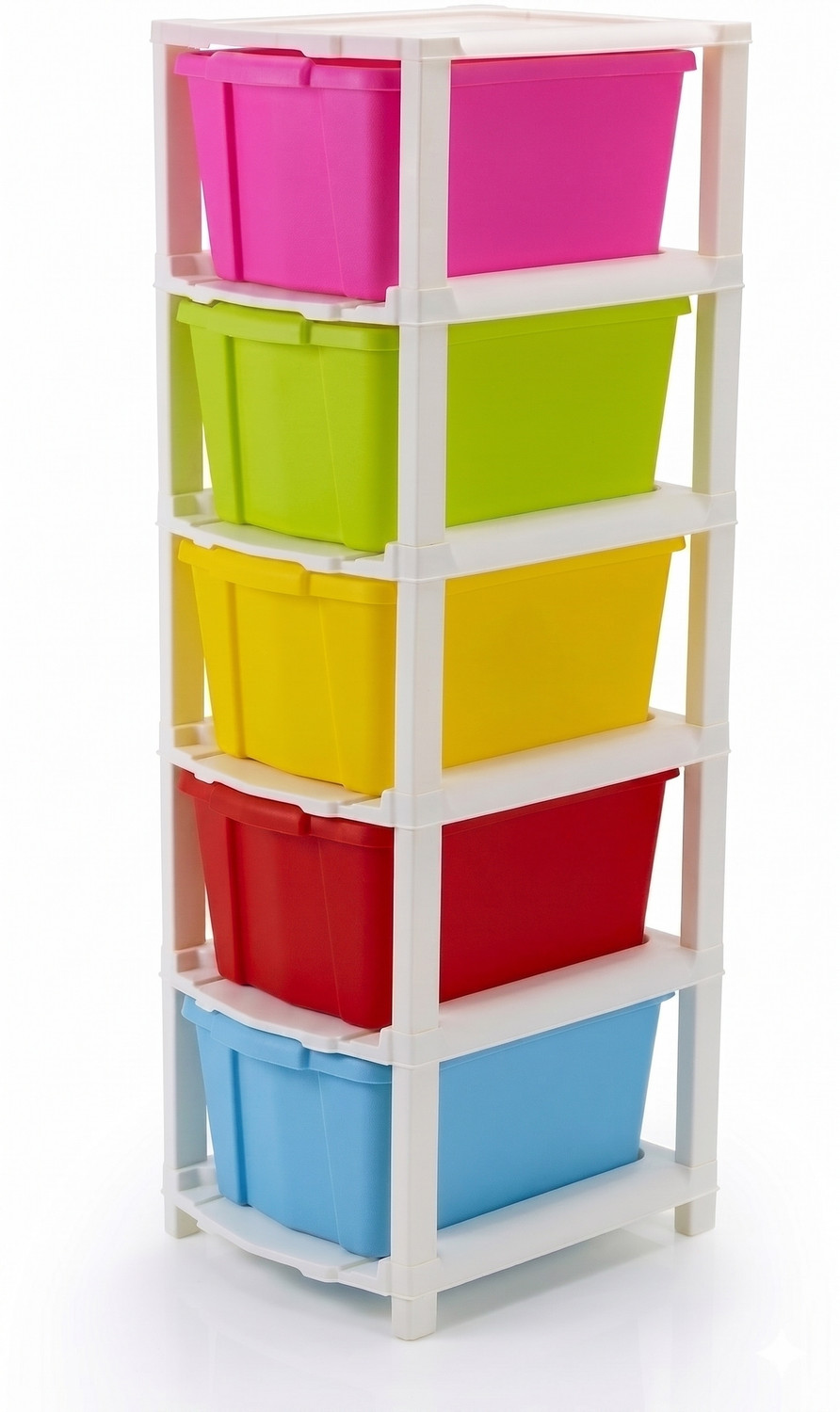 Image of TEX-RO Chest of Drawers : Versatile Drawer Storage Organizer & Organizers 3 layer Plastic Free Standing Chest of Drawers (Finish Color - White, Door Type- Folding, DIY(Do-It-Yourself))