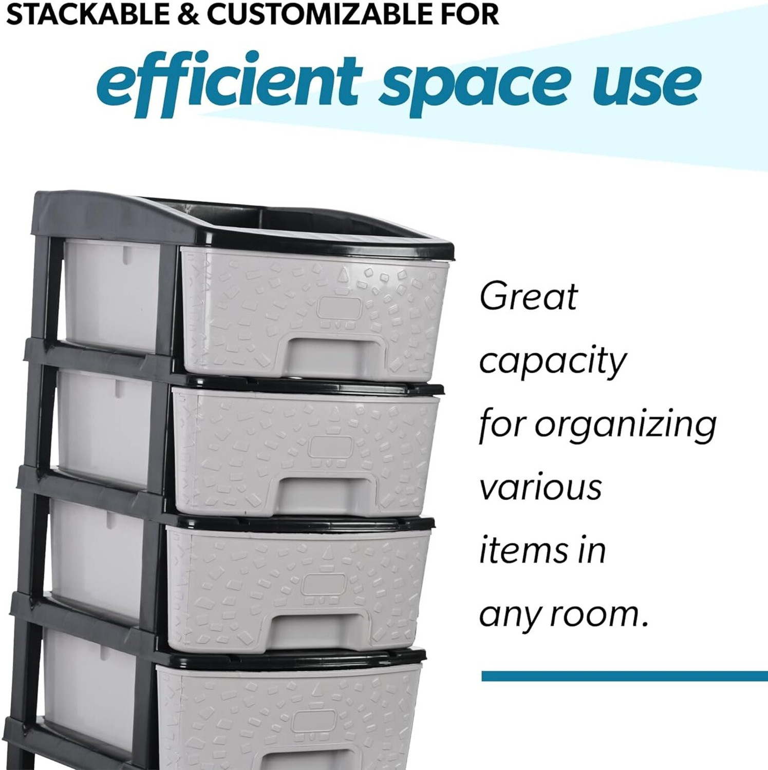 Image of Jayci Mart Plastic Free Standing Cabinet (Finish Color - Grey & Black, Door Type- Folding, Pre-assembled)
