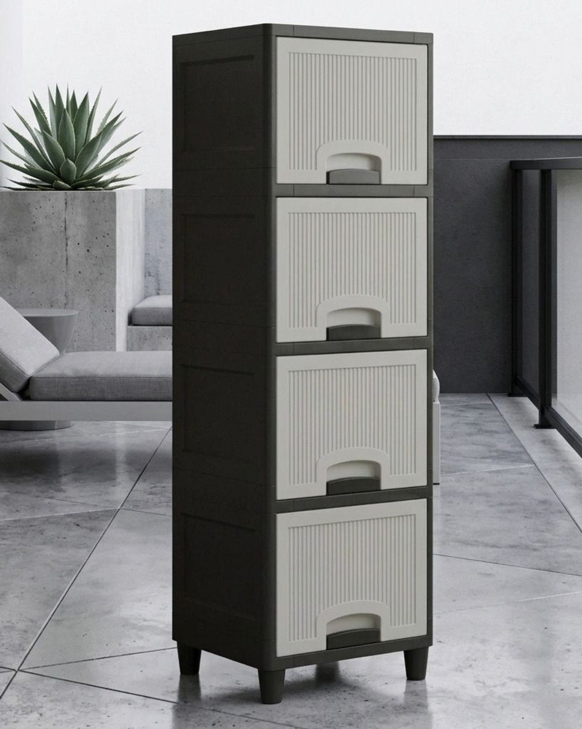 Image of TEX-RO Chest of Drawers : Versatile Drawer Storage Organizer & Organizers 3 layer Plastic Free Standing Chest of Drawers (Finish Color - White, Door Type- Folding, DIY(Do-It-Yourself))