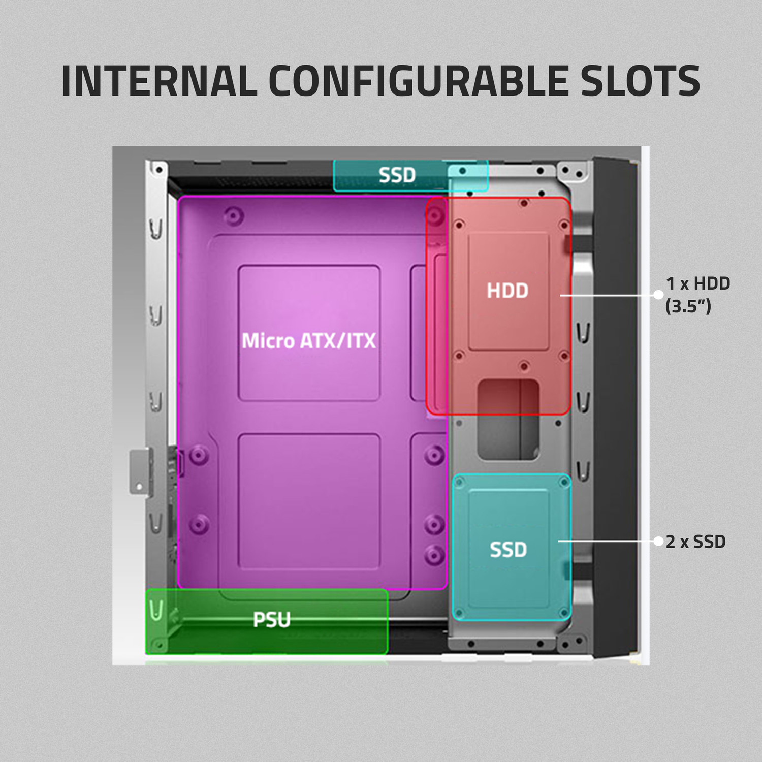 Image of artis NANO 3.0 SLIM ITX / Micro ATX Cabinet with USB 2.0 and USB 3.0 Ports Compatible with Computer (Black)