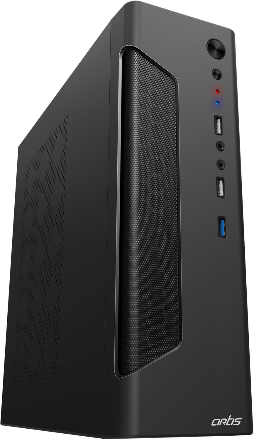 Image of artis NANO 3.0 SLIM ITX / Micro ATX Cabinet with USB 2.0 and USB 3.0 Ports Compatible with Computer (Black)