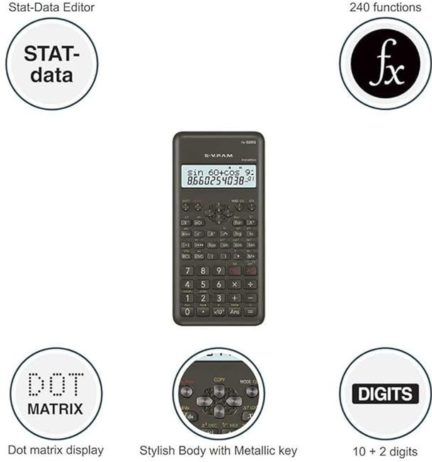Image of CASIO FX82MS-2G-SN240A FX-82MS 2nd Gen Professional Calculator Scientific Calculator (10 Digit)