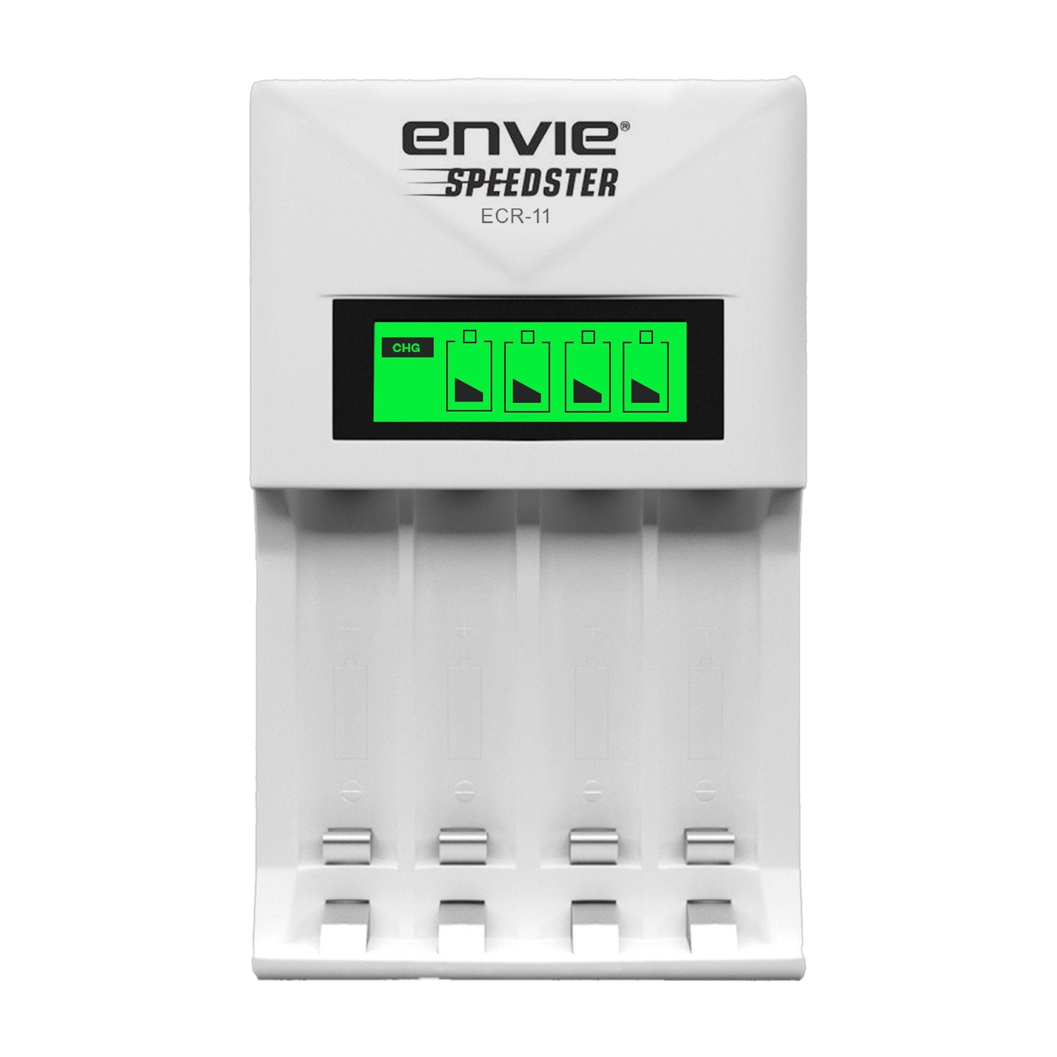 Envie Ultra Fast Charger ECR 11 | For AA & AAA Ni-mh Rechargeable Batteries | With LCD Display | 1800MA Output Current (White) (ECR 11) Camera Battery Charger - Envie : Flipkart.com