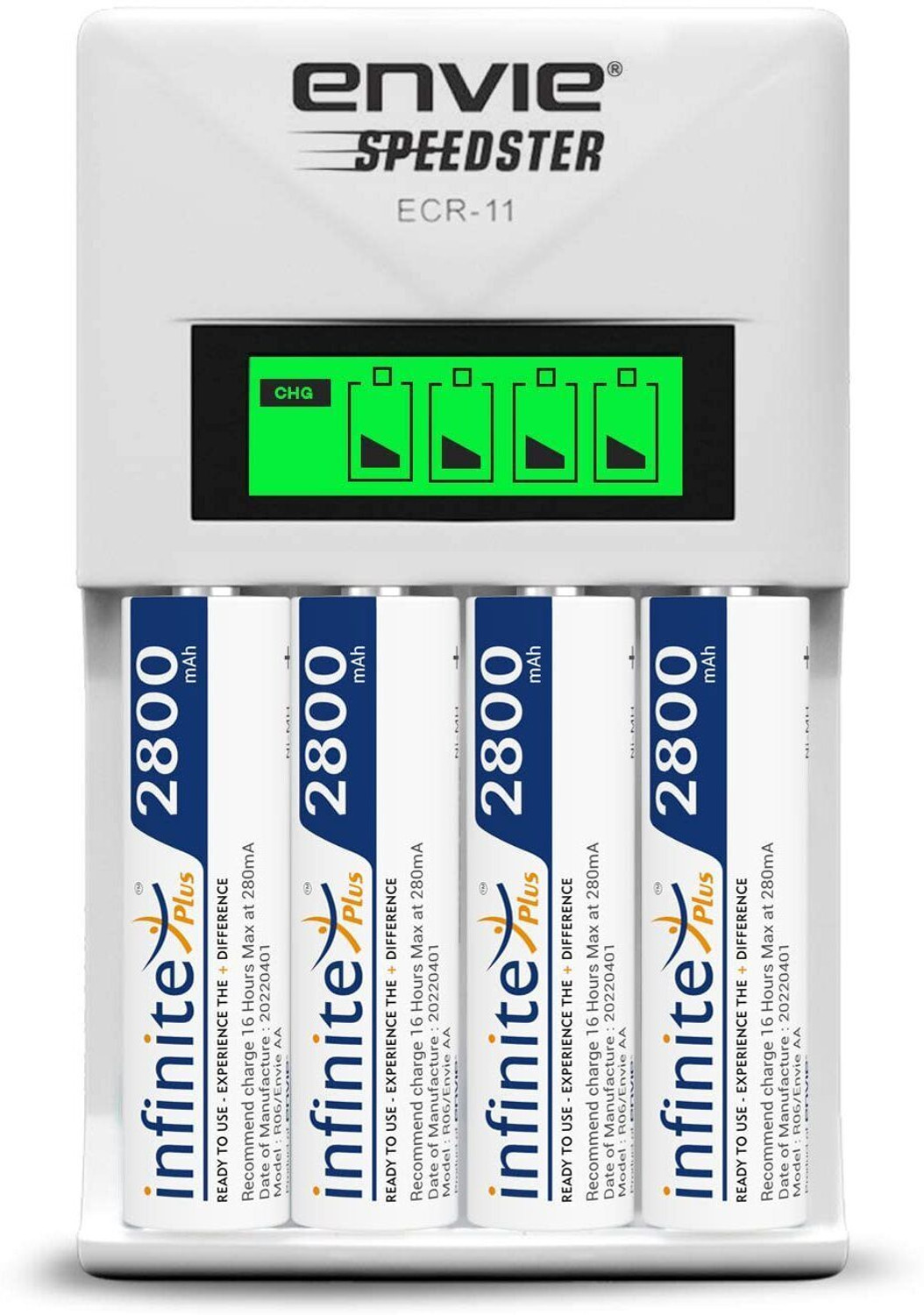 Envie Speedster ECR-11 + 4xAA 2800 Ni-MH rechargeable Camera Battery Charger - Envie : Flipkart.com