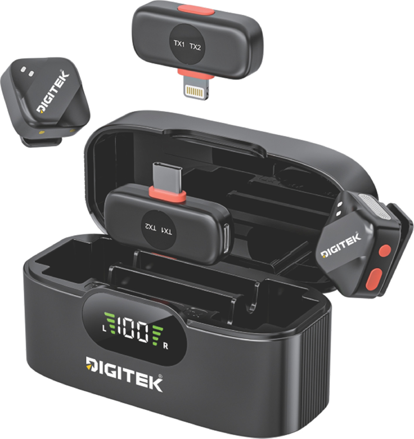 DIGITEK DWM 125 2-in-1 Wireless Microphone, Dual Transmitter - Image 1