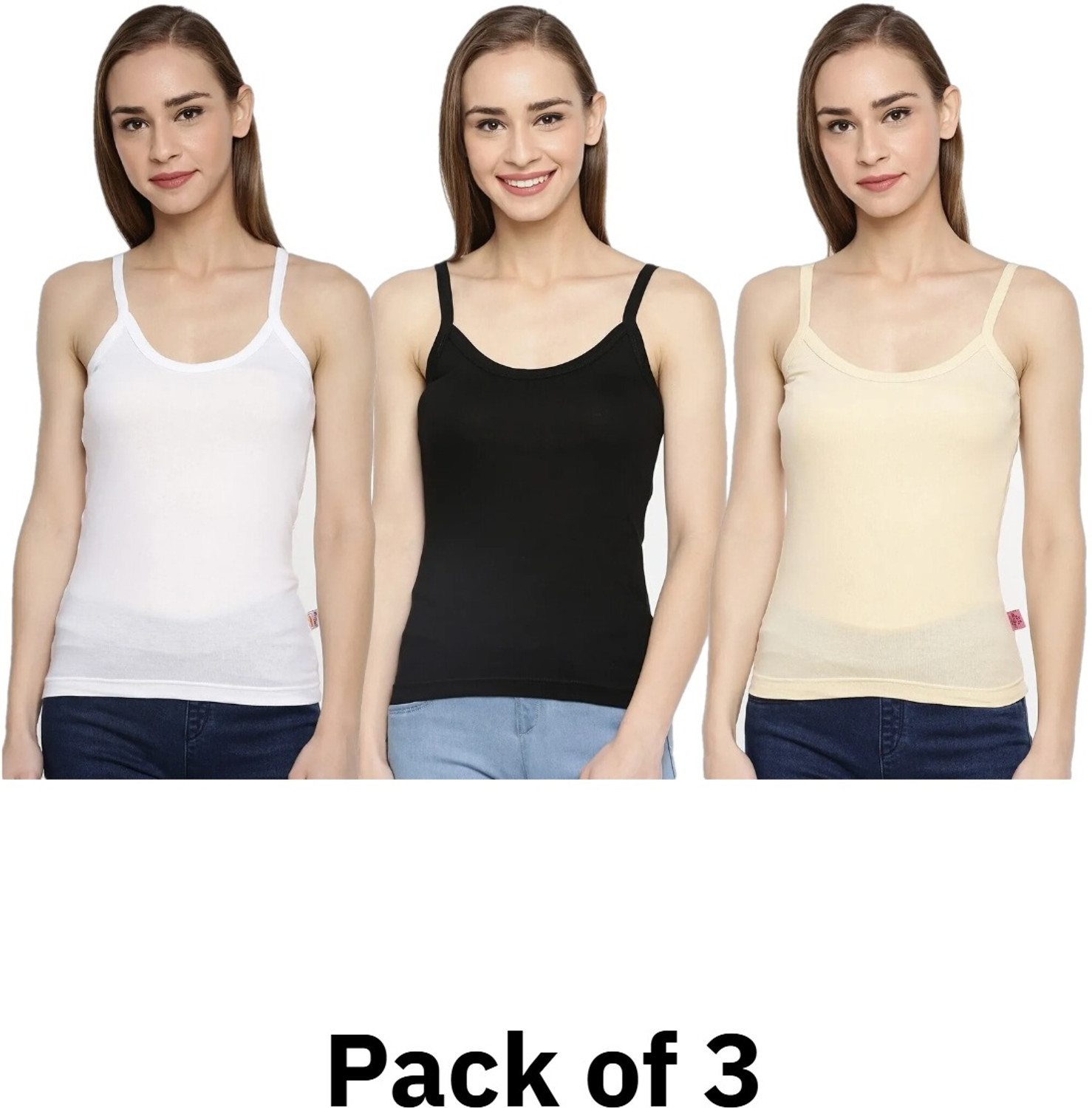 Image of Dixcy Slimz Women Multicolor Camisole (Pack of 5)