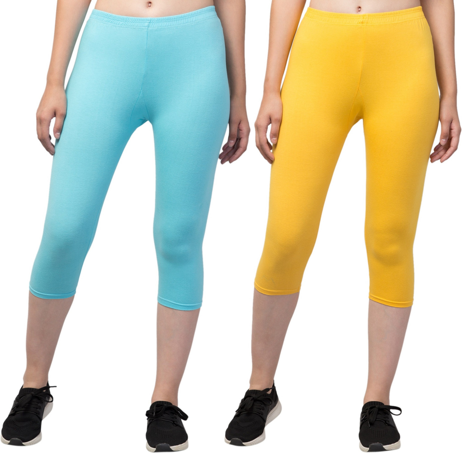 UllasPemium Cotton Lyvra Capri Women Light Blue, Yellow Capri - Buy UllasPemium Cotton Lyvra Capri Women Light Blue, Yellow Capri Online at Best Prices in India | Flipkart.com