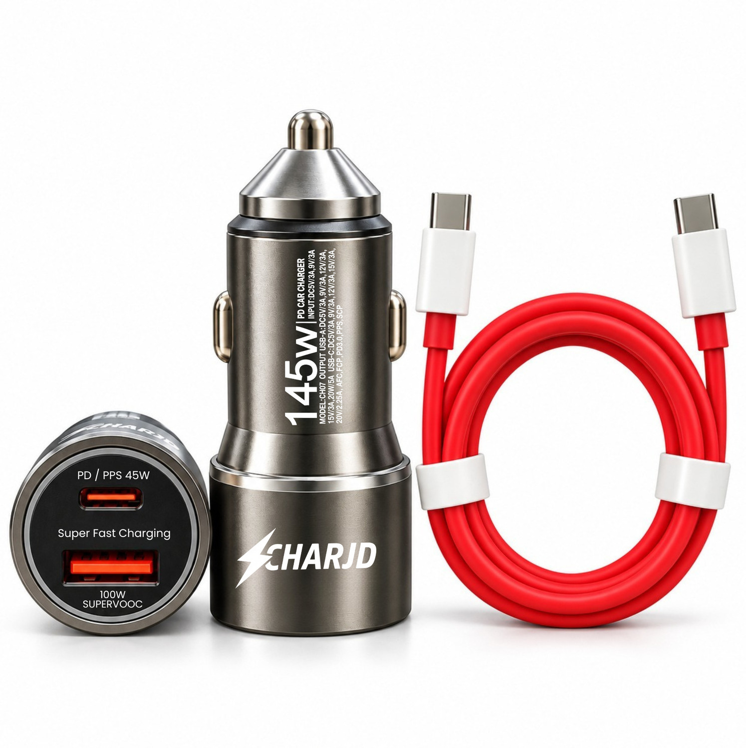 Image of Oneness 4.8 Amp Qualcomm 3.0 Turbo Car Charger (Black, With USB Cable)