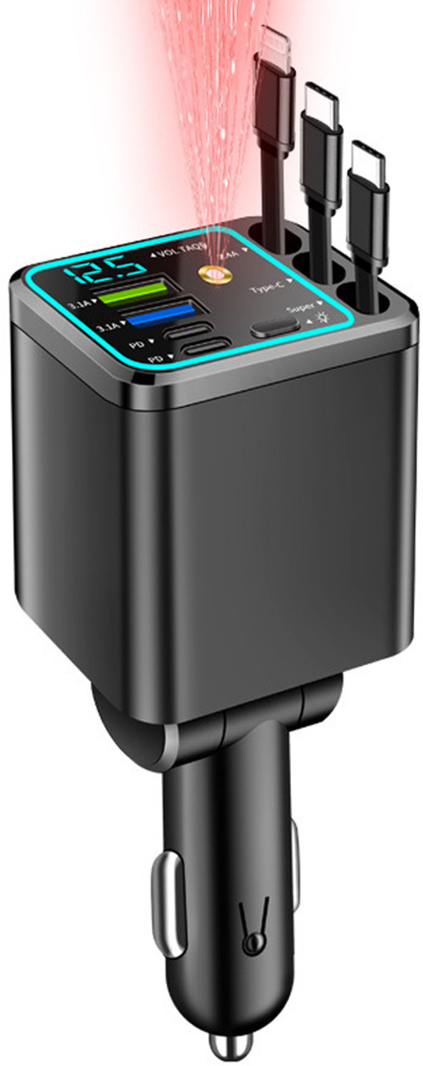 Image of Oneness 4.8 Amp Qualcomm 3.0 Turbo Car Charger (Black, With USB Cable)