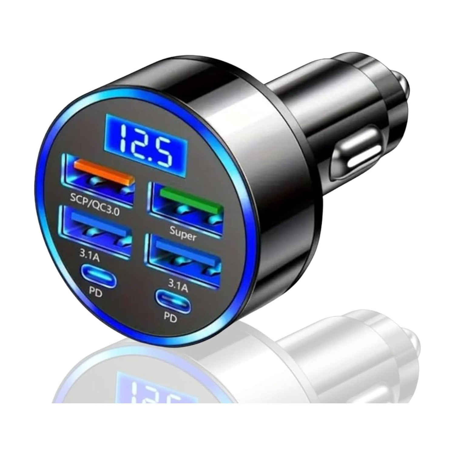 Image of Oneness 4.8 Amp Qualcomm 3.0 Turbo Car Charger (Black, With USB Cable)