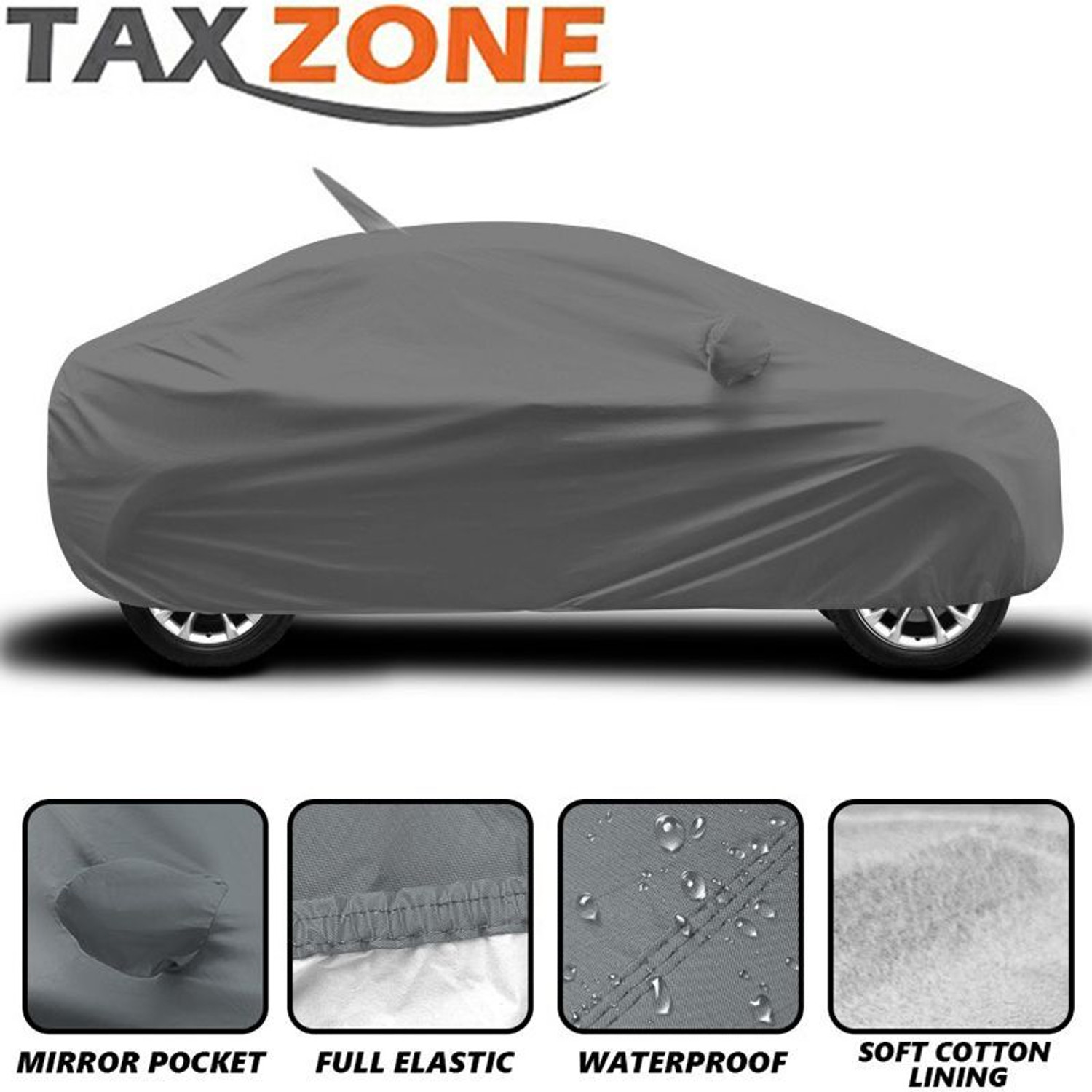 Image of TAXZONE Maruti, Maruti Suzuki Ignis, Ignis 1.2 Sigma, Ignis 1.3 Zeta, Ignis 1.3 Delta, Ignis 1.3 Alpha Body Cover (Grey, For 2020, 2021, 2022, 2023, 2024, 2025 Models)