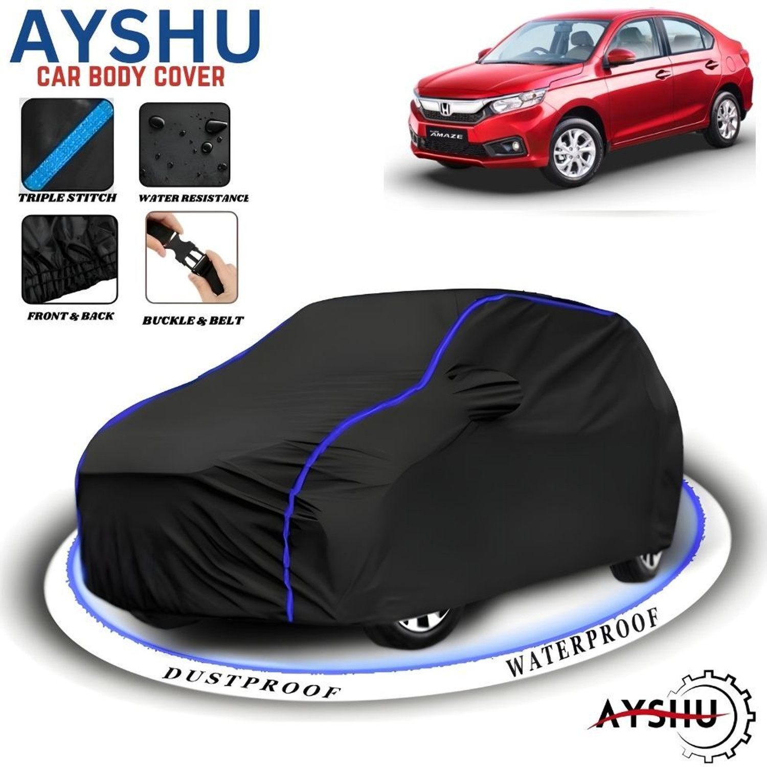 Image of DRINAY Honda Amaze Body Cover (Blue)