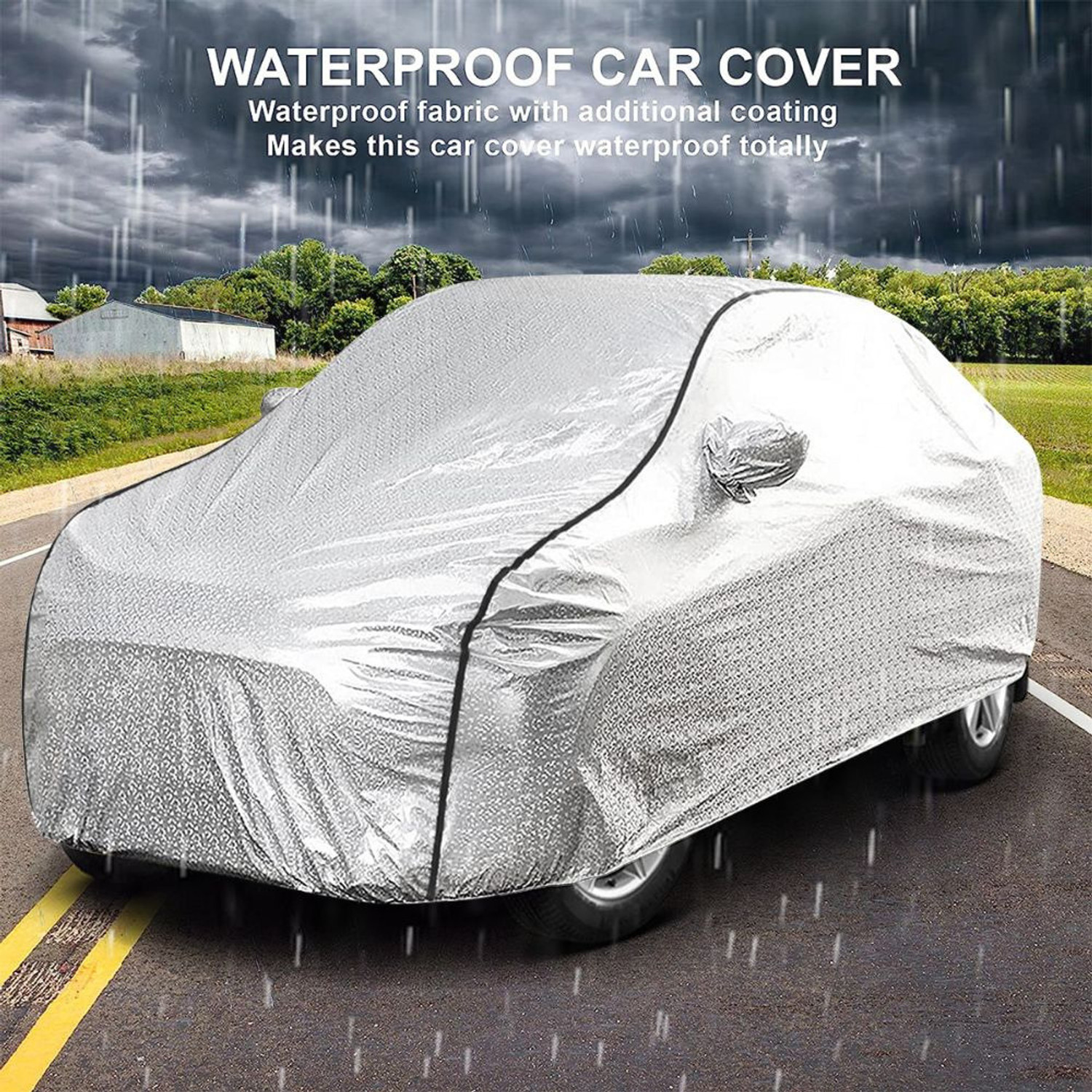 Image of kerwa Citroen C3, C3 Aircross Body Cover (Grey, Black, For 2013, 2014, 2015, 2016, 2017, 2018, 2019, 2020, 2021, 2022, 2023, 2024 Models)