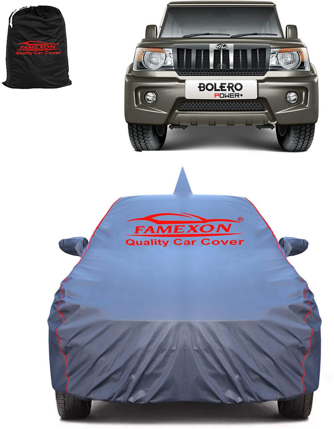 FAMEXON Car Cover for Mahindra Bolero, Gray - Image 6