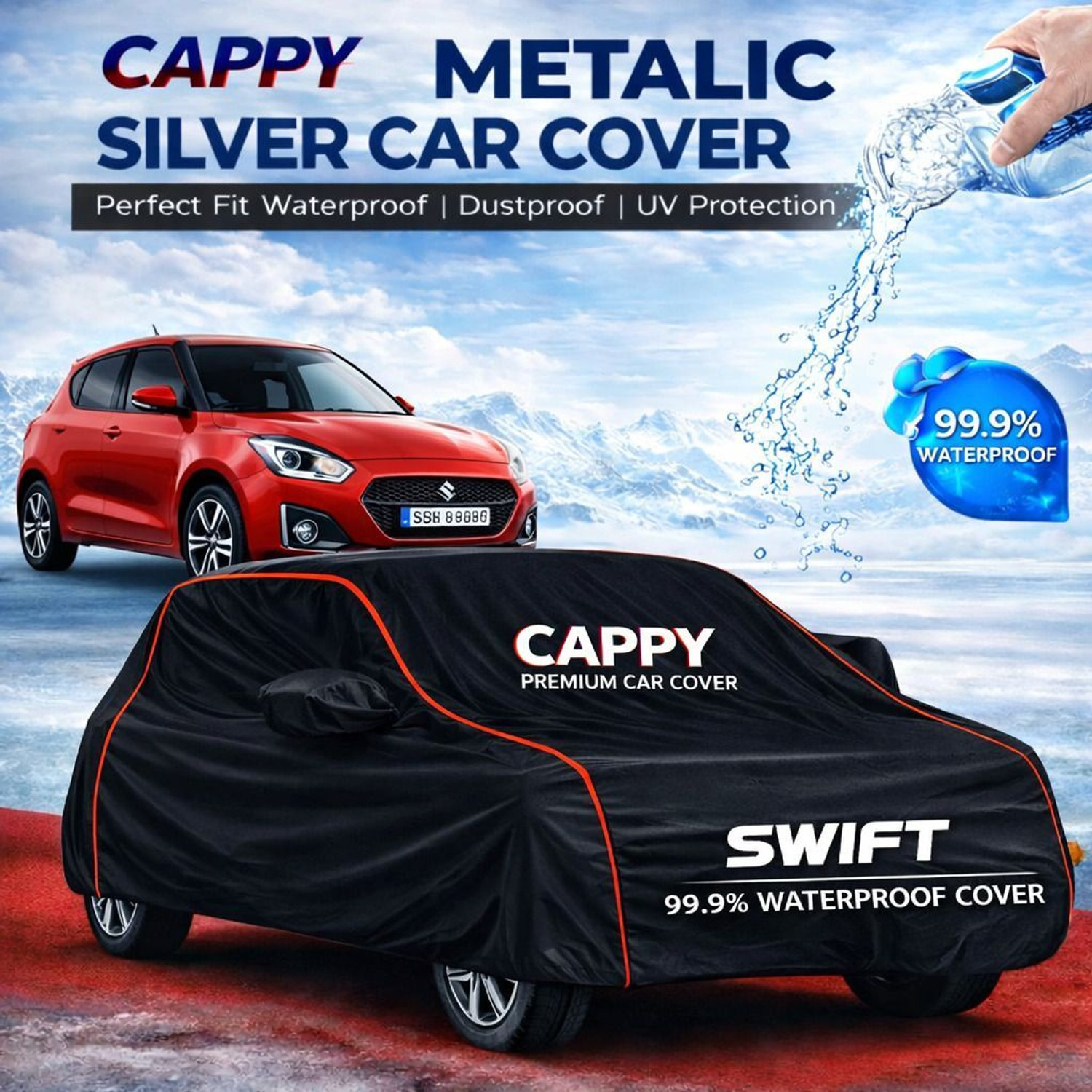 Image of TAXZONE Maruti Vitara Brezza, Vitara Brezza Facelift, Brezza Body Cover (Multicolor, For 2015, 2016, 2017, 2018, 2019, 2020, 2021, 2022, 2023, 2024 Models)