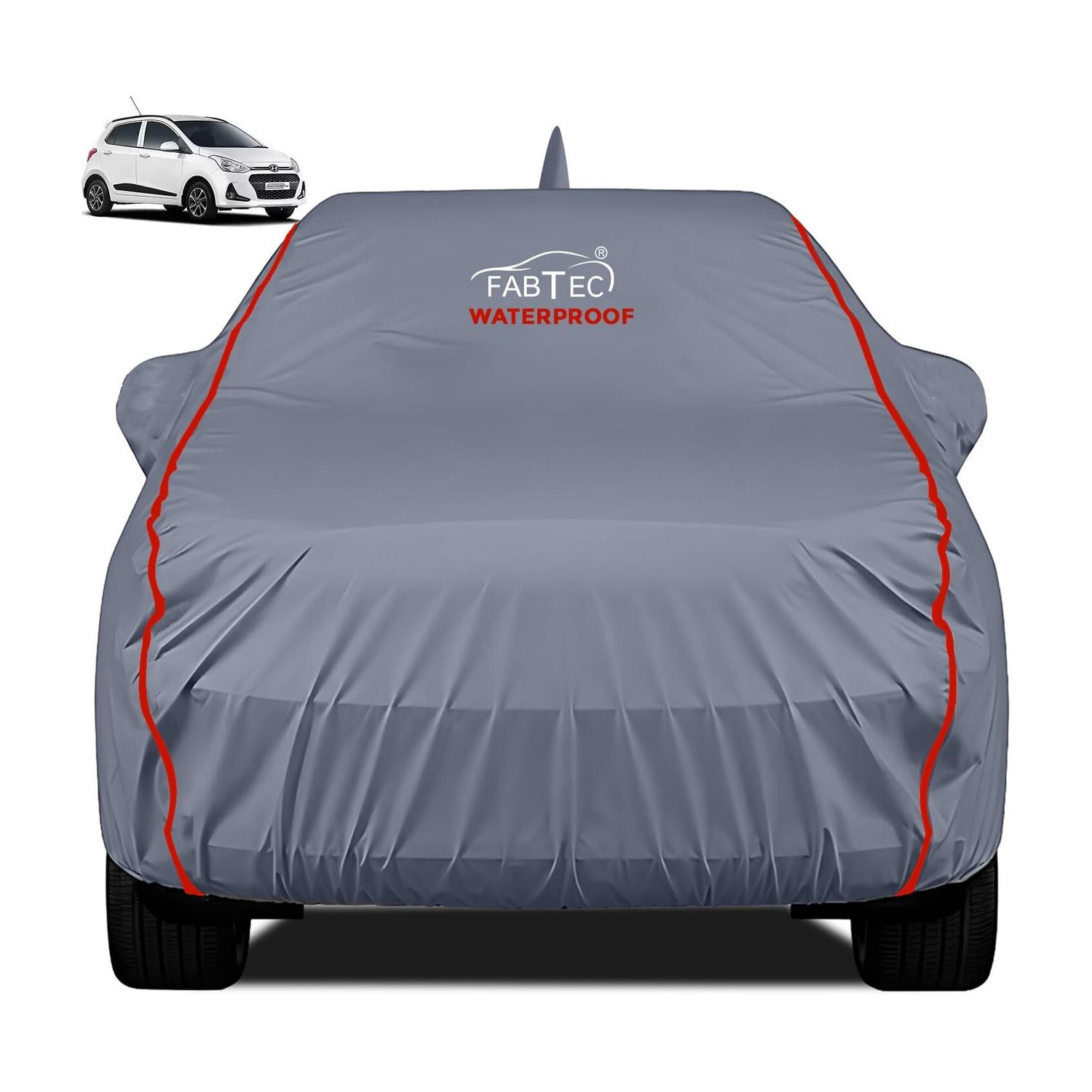 Image of FABTEC Hyundai Grand i10 Body Cover (Silver, Black, For 2026, 2025, 2024, 2023, 2022, 2021, 2020, 2019, 2018 Models)