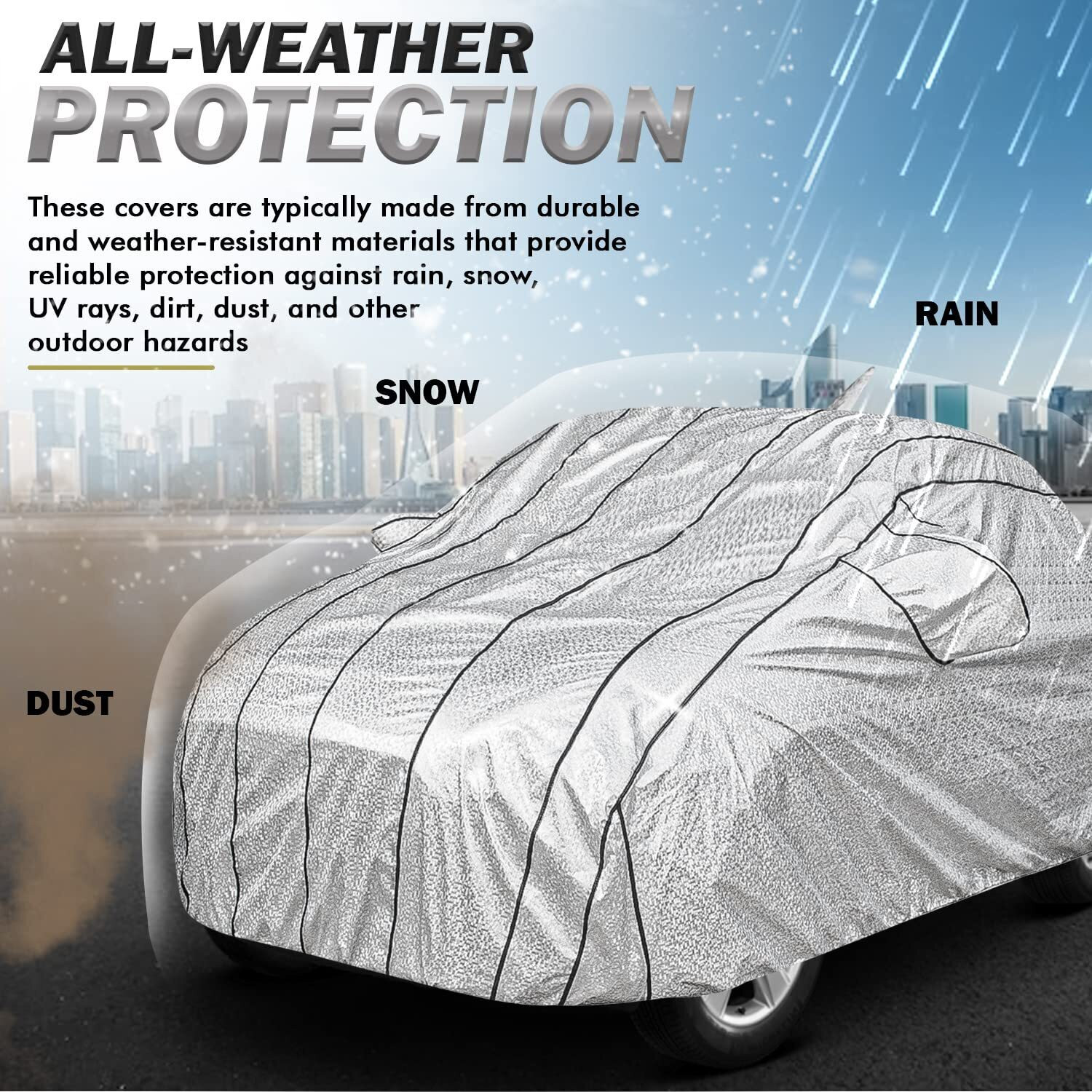 Image of FABTEC Hyundai Grand i10 Body Cover (Silver, Black, For 2026, 2025, 2024, 2023, 2022, 2021, 2020, 2019, 2018 Models)