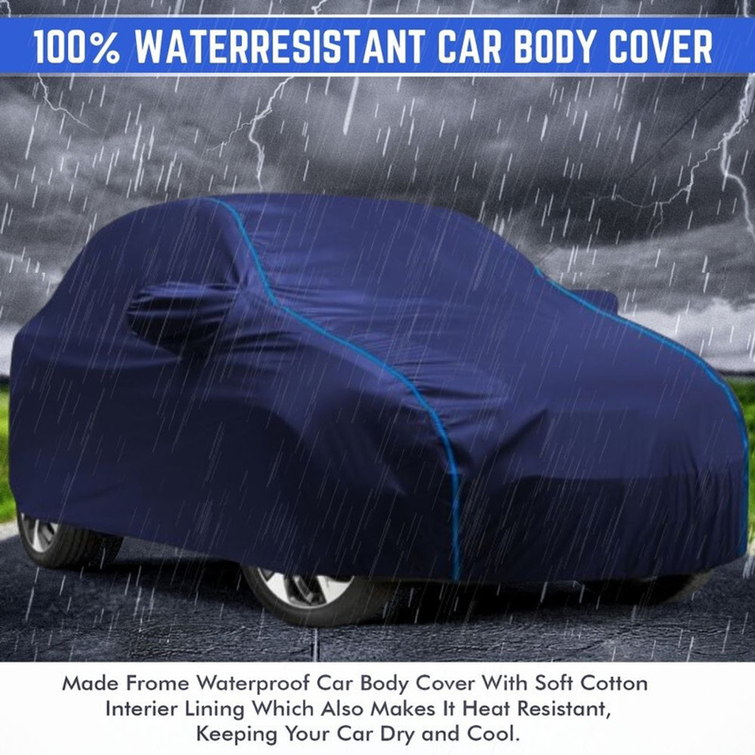 Image of BOTAUTO Hyundai Elite i20, Elite i20 Asta 1.2, Universal For Car Body Cover (Blue, For 2008, 2009, 2010, 2011, 2012, 2013, 2014, 2015, 2016, 2017, 2018, 2019, 2020, 2021, 2022, 2023 Models)