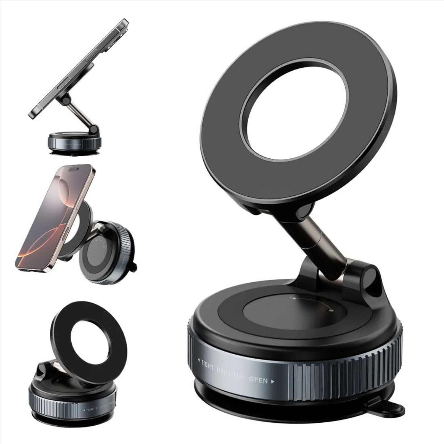 Image of QERINKLE Magnetic Car Mobile Holder Strong Suction Phone Mount Universal Magnetic Stand Mobile Holder