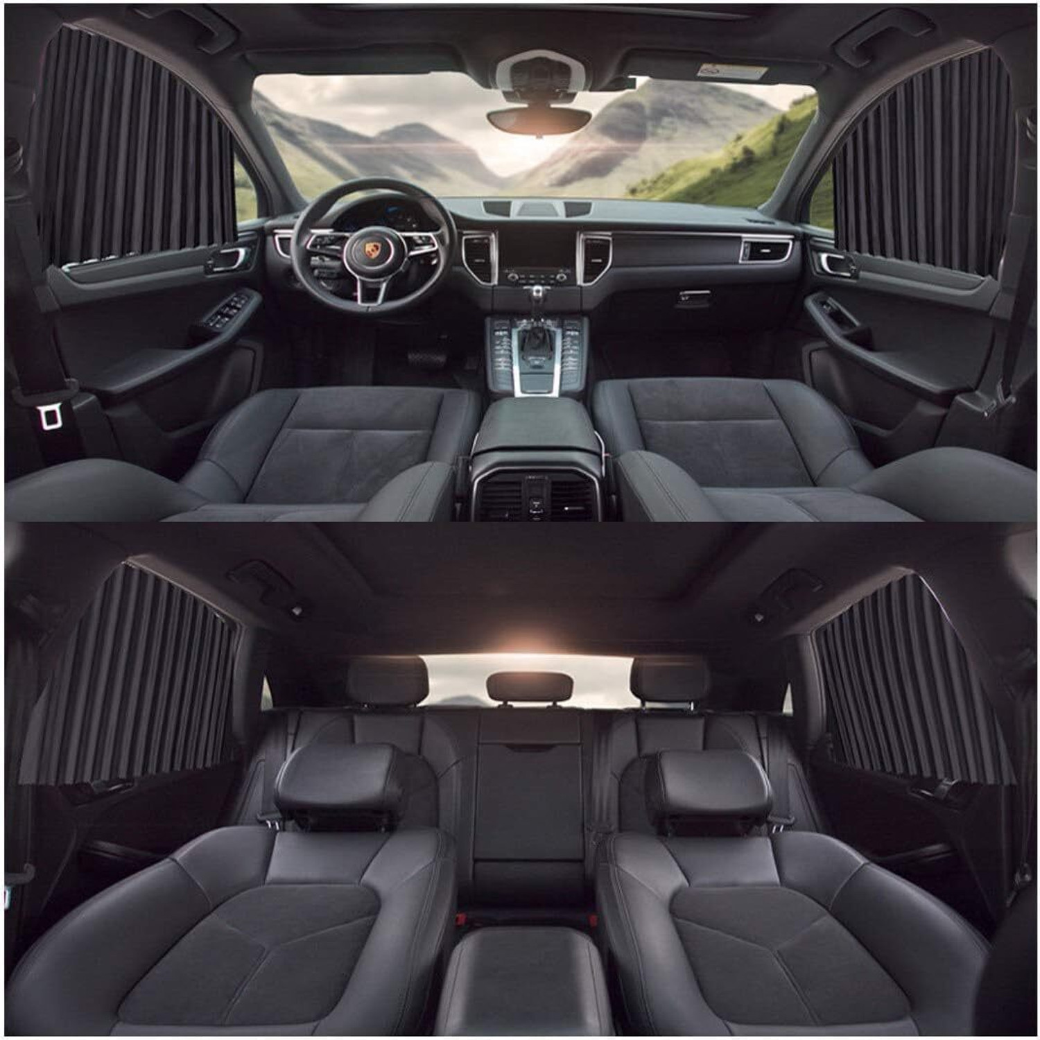 Image of xhawk Universal Car 4Pcs Side Window Curtains Magnetic Foldable Privacy Pleated Car Curtain