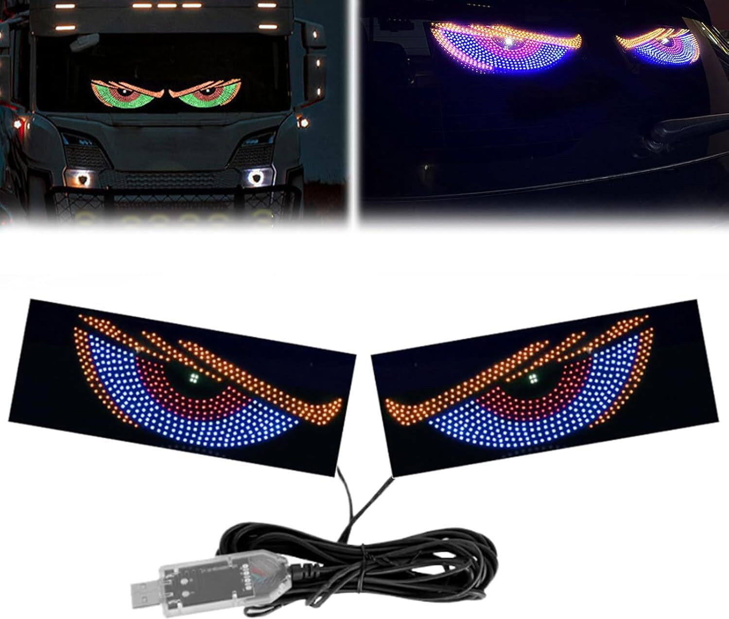Image of MIVO Energy Efficient Solar Devil Eye Rear Window Light | Waterproof Triangle LED Car Fancy Lights (Multicolor)