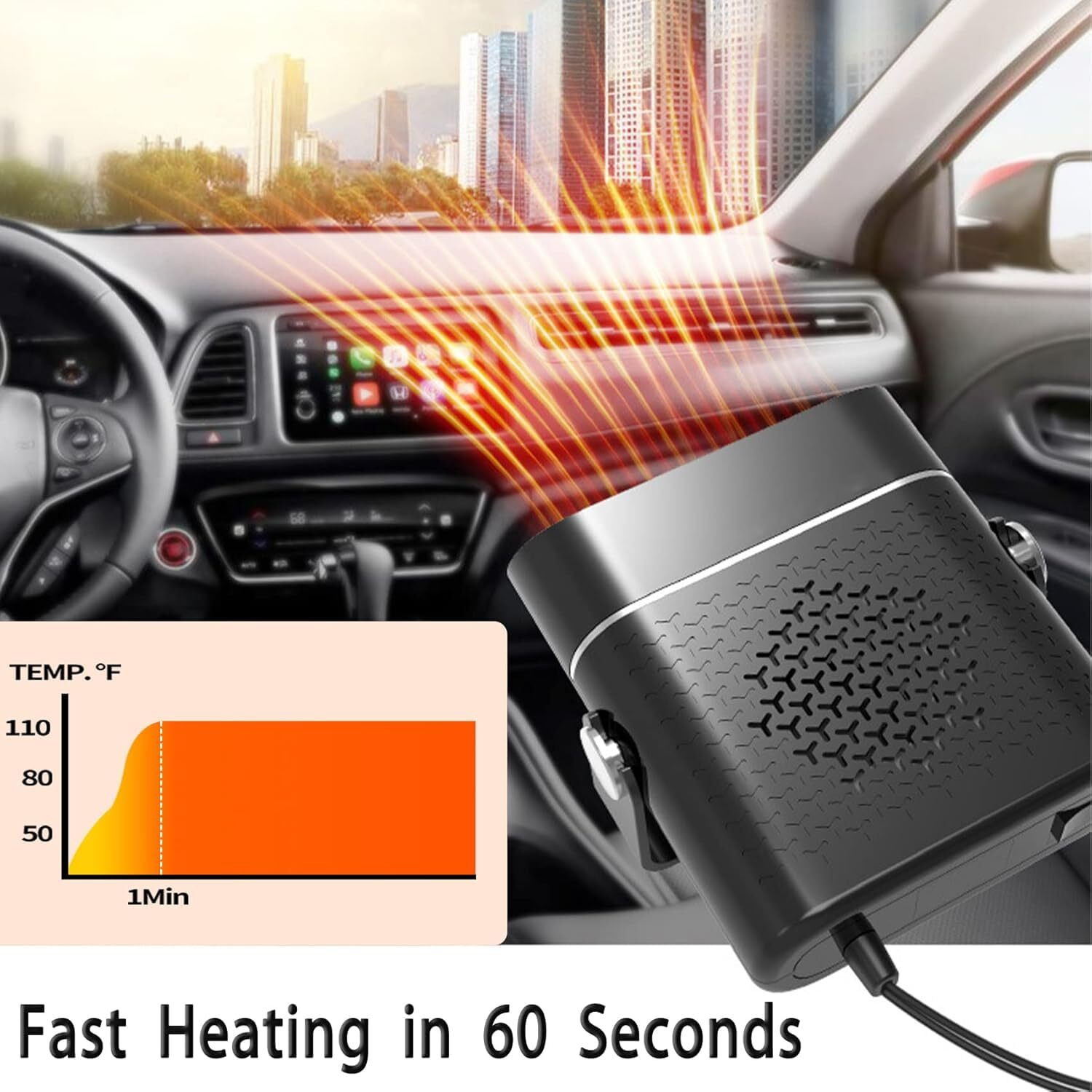 Image of mirren CAR FAN Car Interior Fan (12 V)