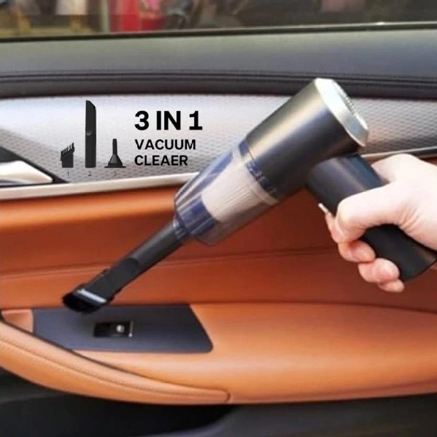 Image of Jaytop Car Vacuum Cleaner with 5 Attachments Hand Held Portable Vacuum for car Cleaning Car Vacuum Cleaner (Orange)