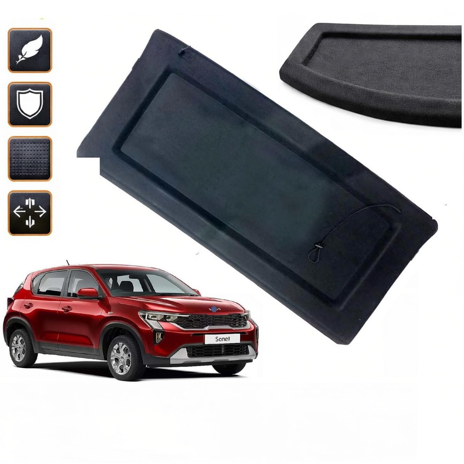 Auto E-Shopping Kia Sonet Black Tray Mat - Image 1