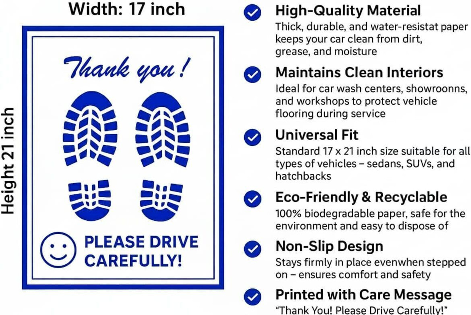 Image of Shopone Rubber Standard Mat For Universal For Car (Black)