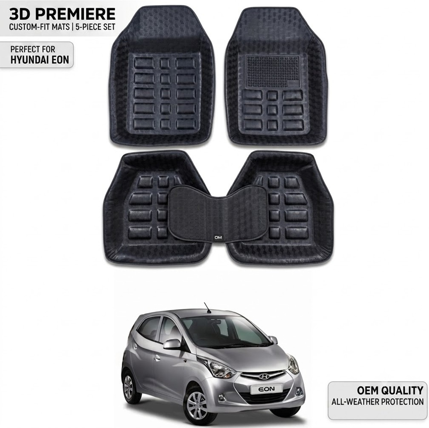 Image of Shopone Rubber Standard Mat For Universal For Car (Black)