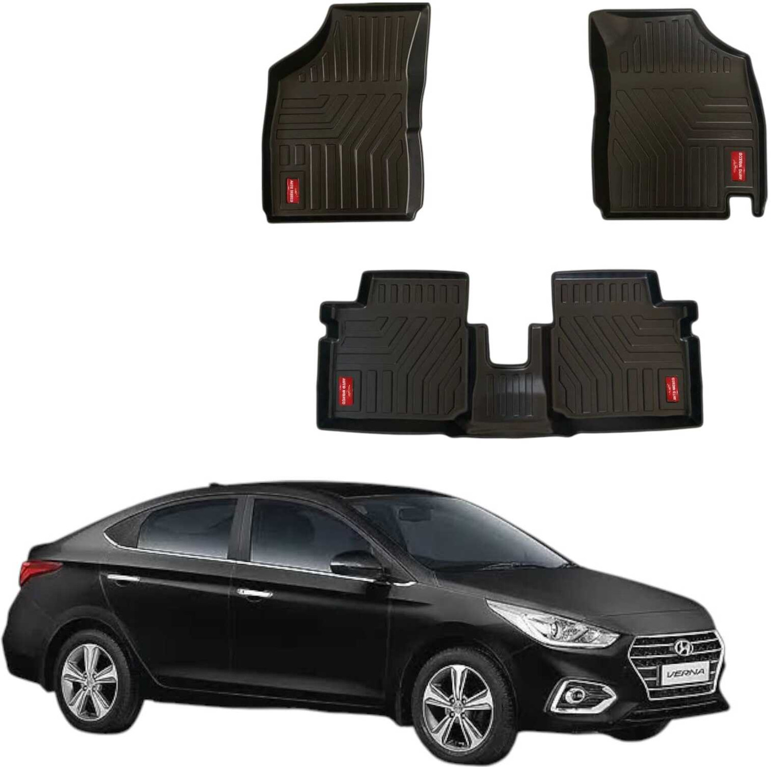AUTOMOXCO TPV Tray Mat for Hyundai Verna (Black) - Image 1