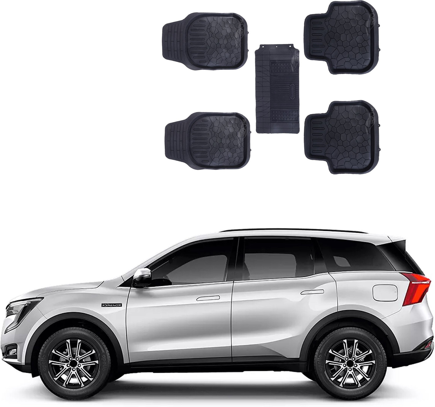 Image of Shopone Rubber Standard Mat For Universal For Car (Black)