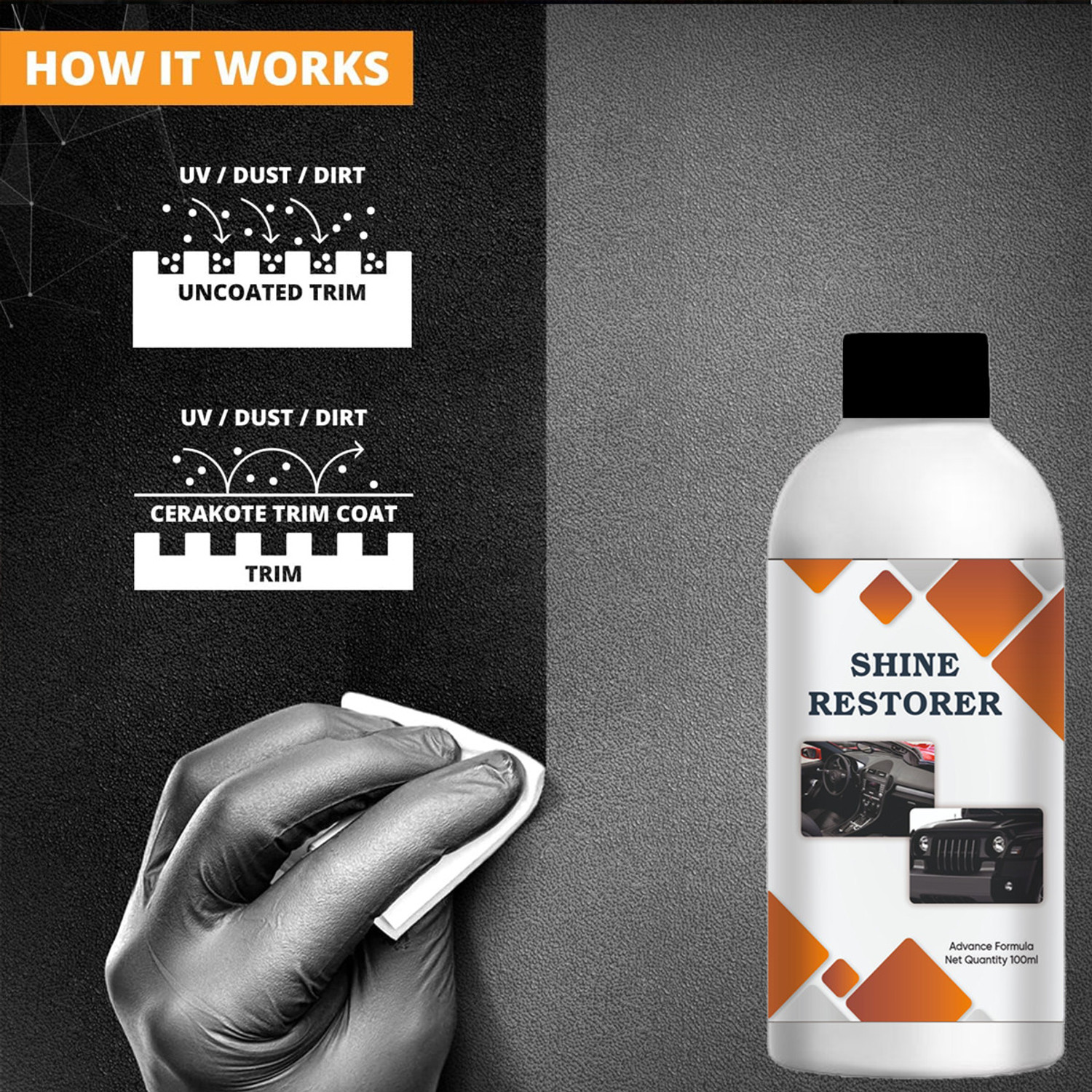 Image of Dazzler Liquid Car Polish for Metal Parts, Dashboard, Chrome Accent, Exterior, Tyres, Windscreen, Bumper, Leather (300 ml)